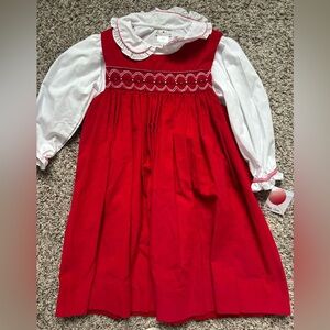 Petit Ami Red and White Kids Costume Dress